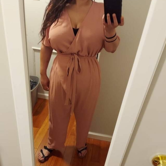 Asos pink jumpsuit with belt - Picture 5 of 13